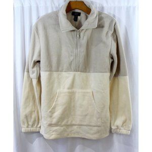 NWT Jones New York $99 Womens Beige Pull Over Half Zip Fleece M